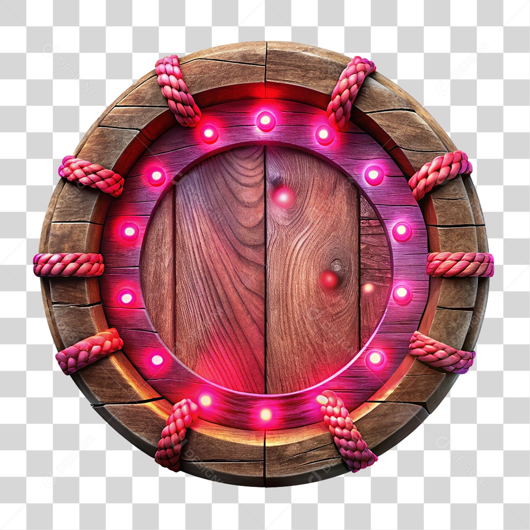 Placa de Madeira com Cores Neon PNG Transparente