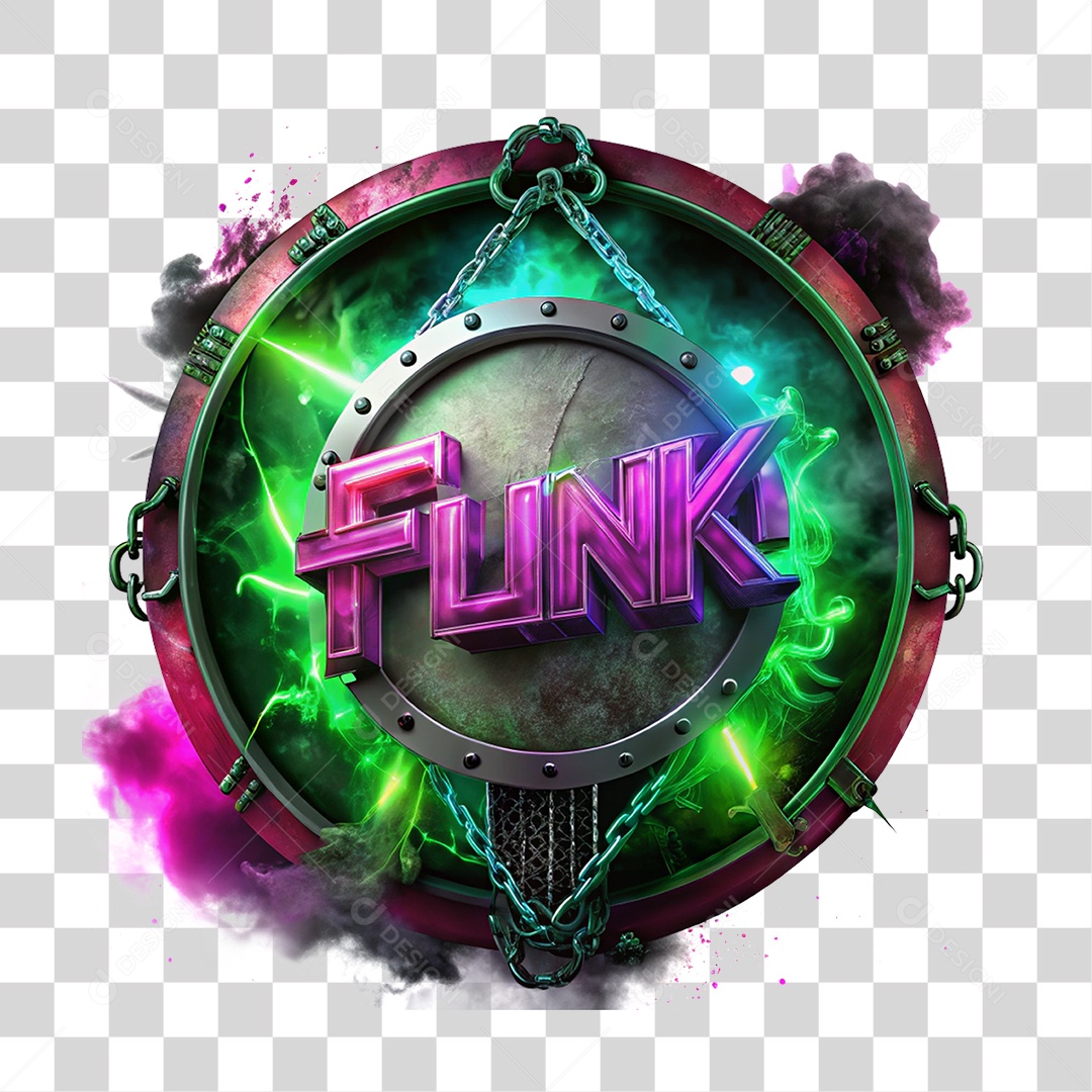 Placa de Metal com Cores Funk PNG Transparente