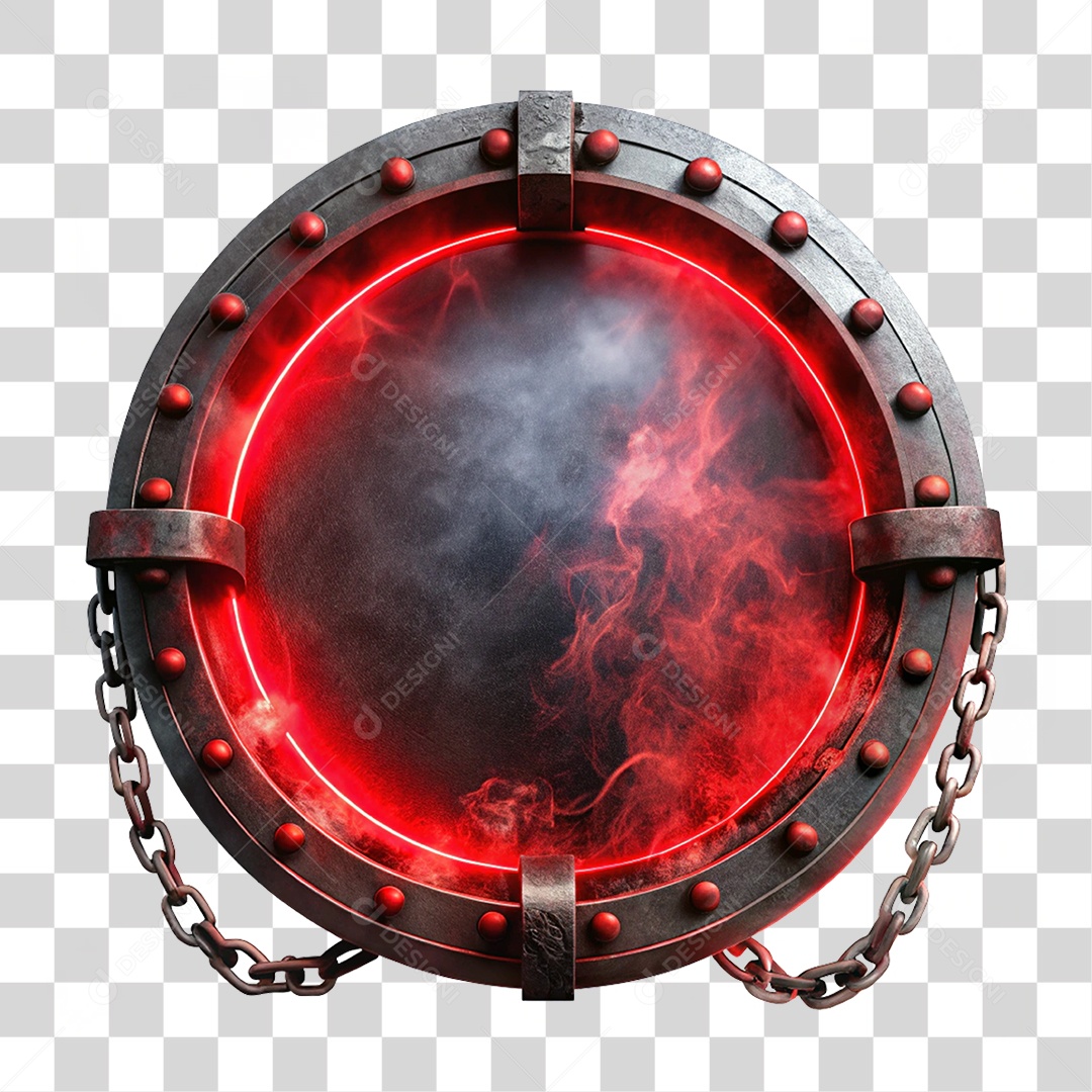 Placa de Metal com Cores Corrente PNG Transparente