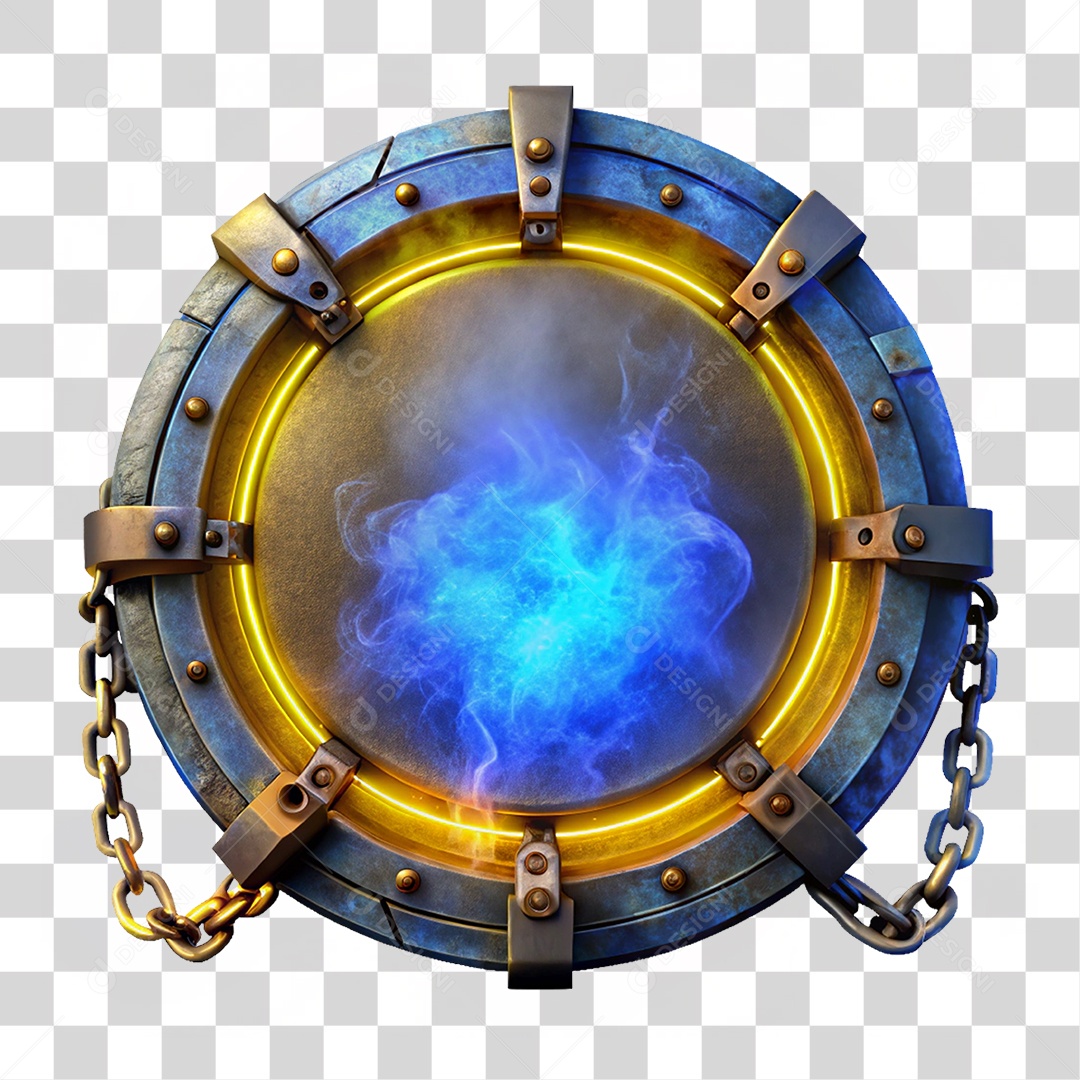 Placa de Metal com Cores Corrente PNG Transparente