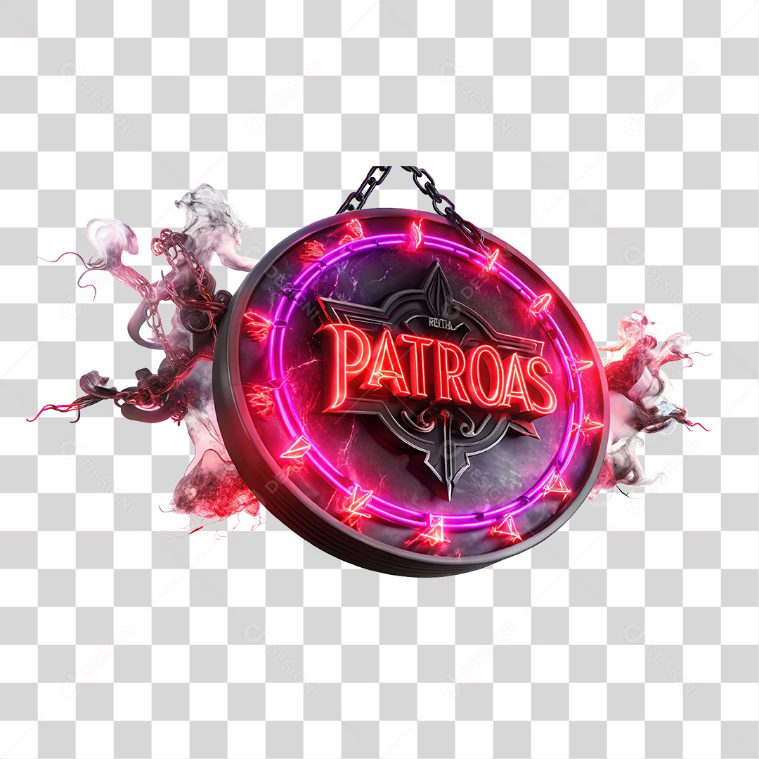 Placa de Metal com Cores Corrente Patroas PNG Transparente