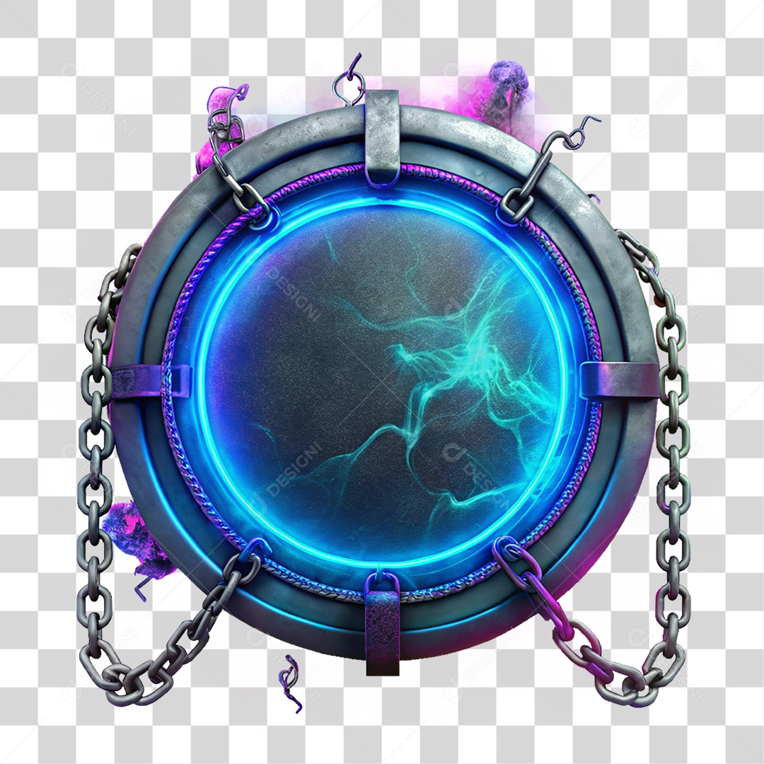 Placa de Metal com Cores Corrente PNG Transparente