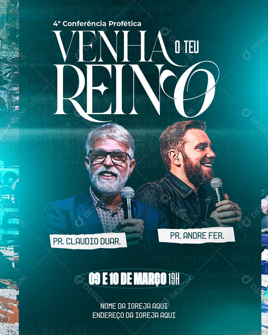 Feed Flyer Venha O Teu Reino Social Media PSD Editável