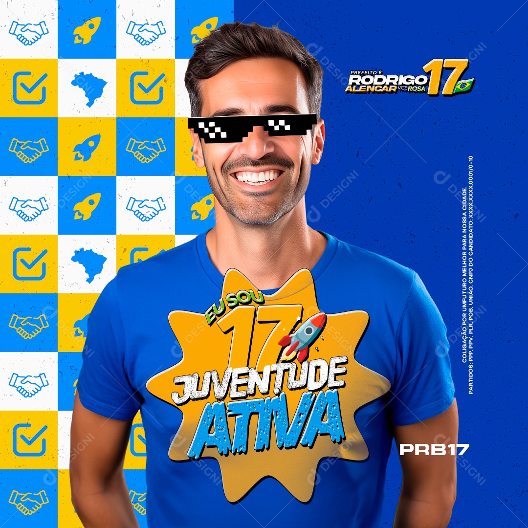 Política Prefeito é Rodrigo Alencar Social Media PSD Editável