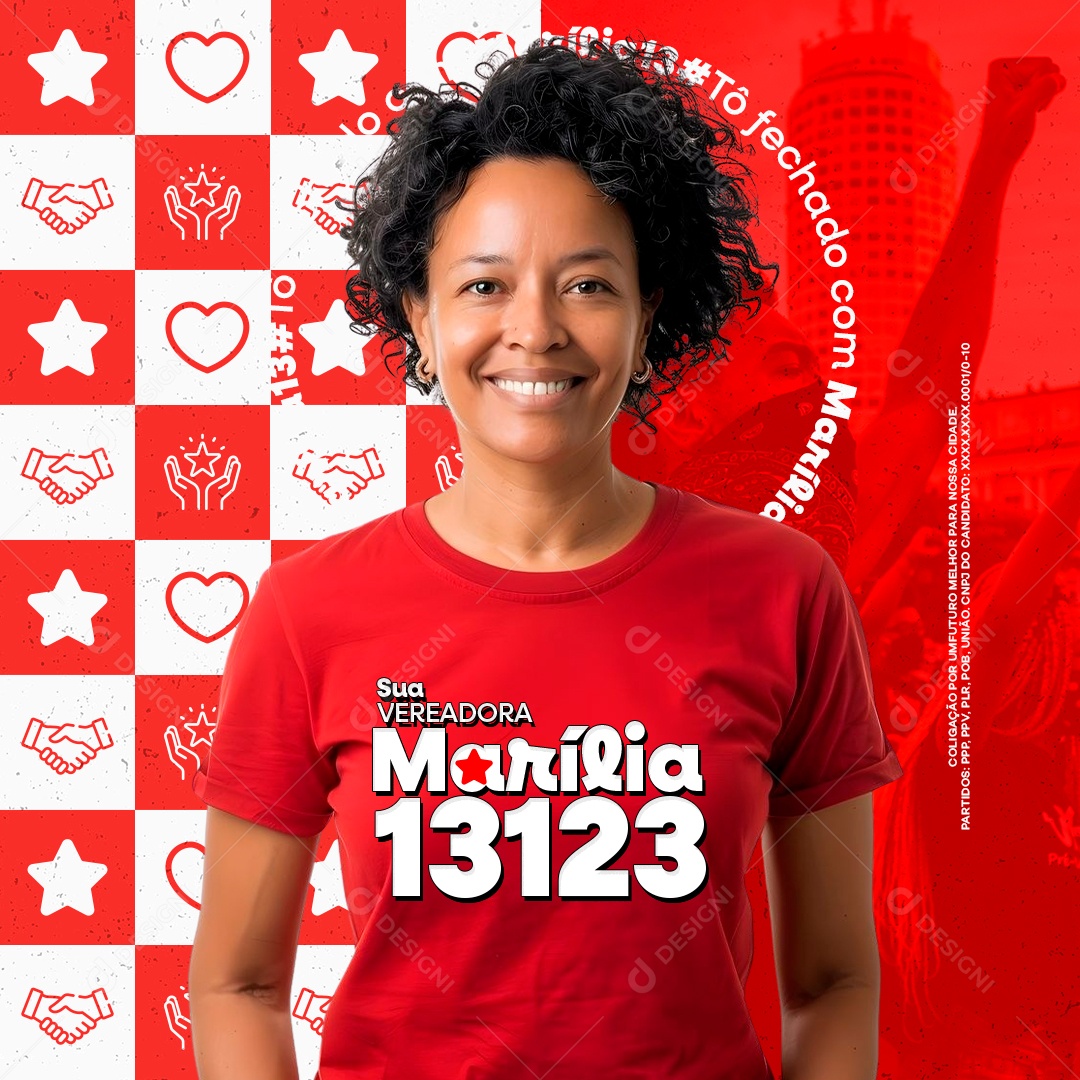 Política To Fechado com Marília Social Media PSD Editável