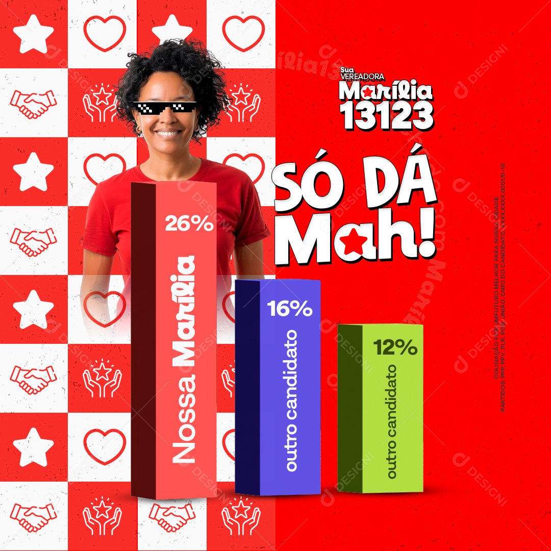 Política Só da Mah Social Media PSD Editável