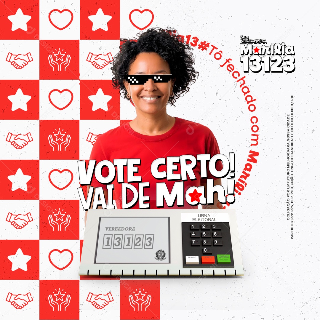 Política Vote Certo Vai de Mah Social Media PSD Editável