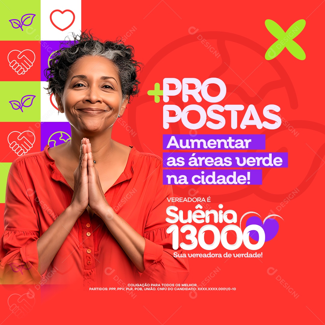 Política Mais Propostas Aumentar as Áreas Verde na Cidade Social Media PSD Editável