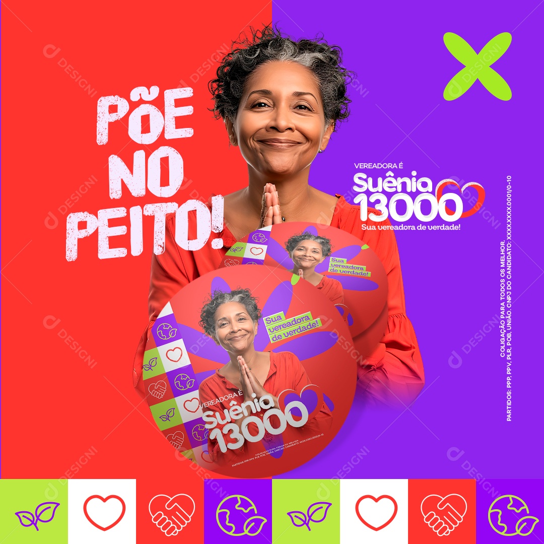Política Põe no Peito Social Media PSD Editável