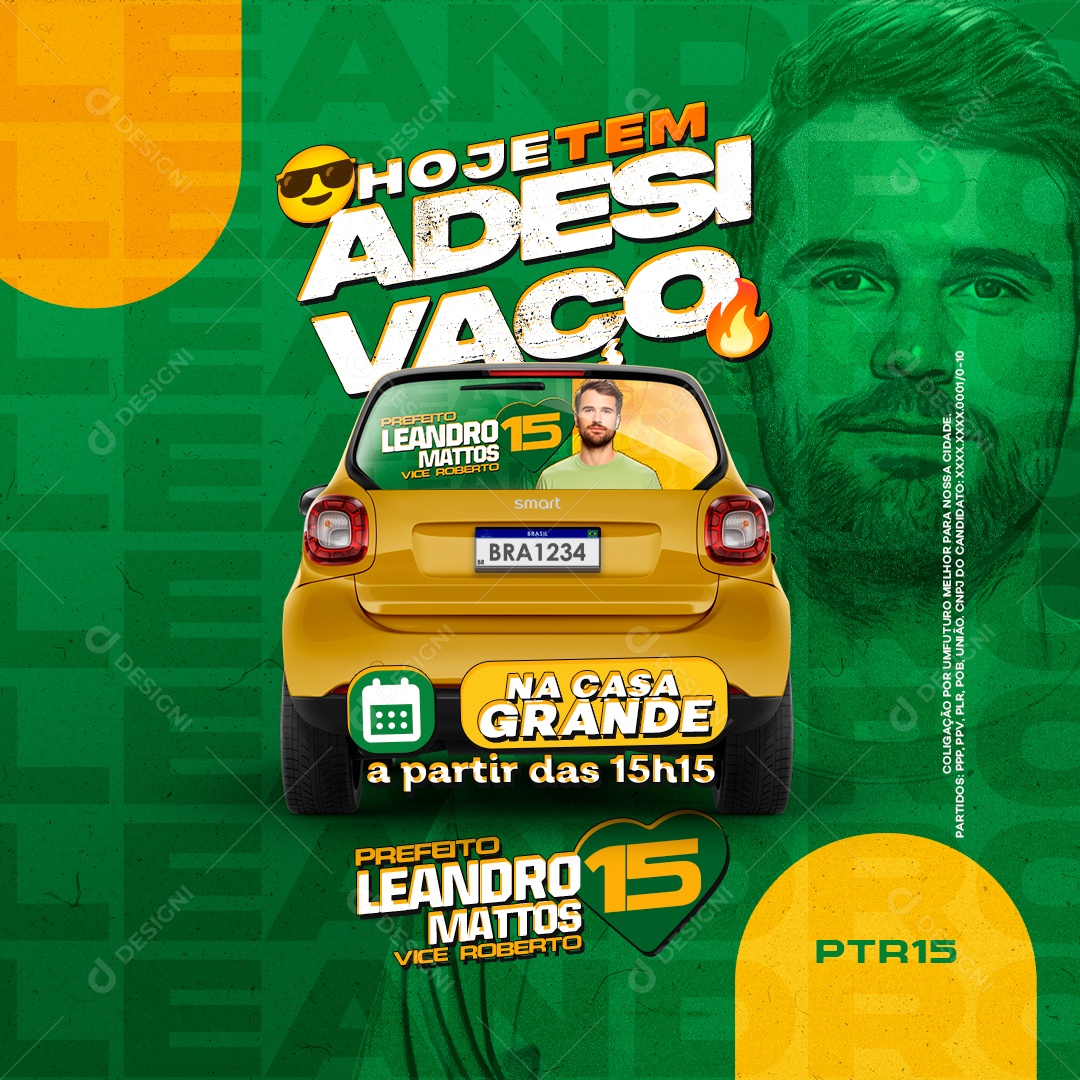 Política Hoje tem Adesivaço Social Media PSD Editável