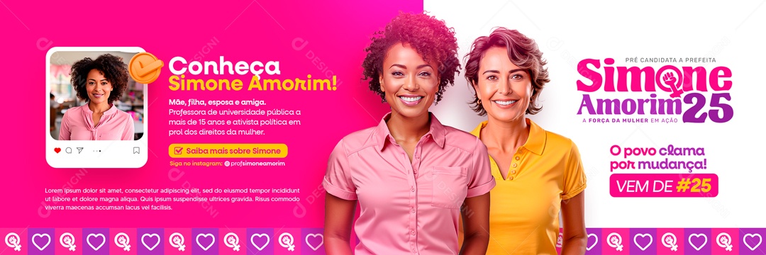 Carrossel Política Conheça Simone  Amorim Social Media PSD Editável