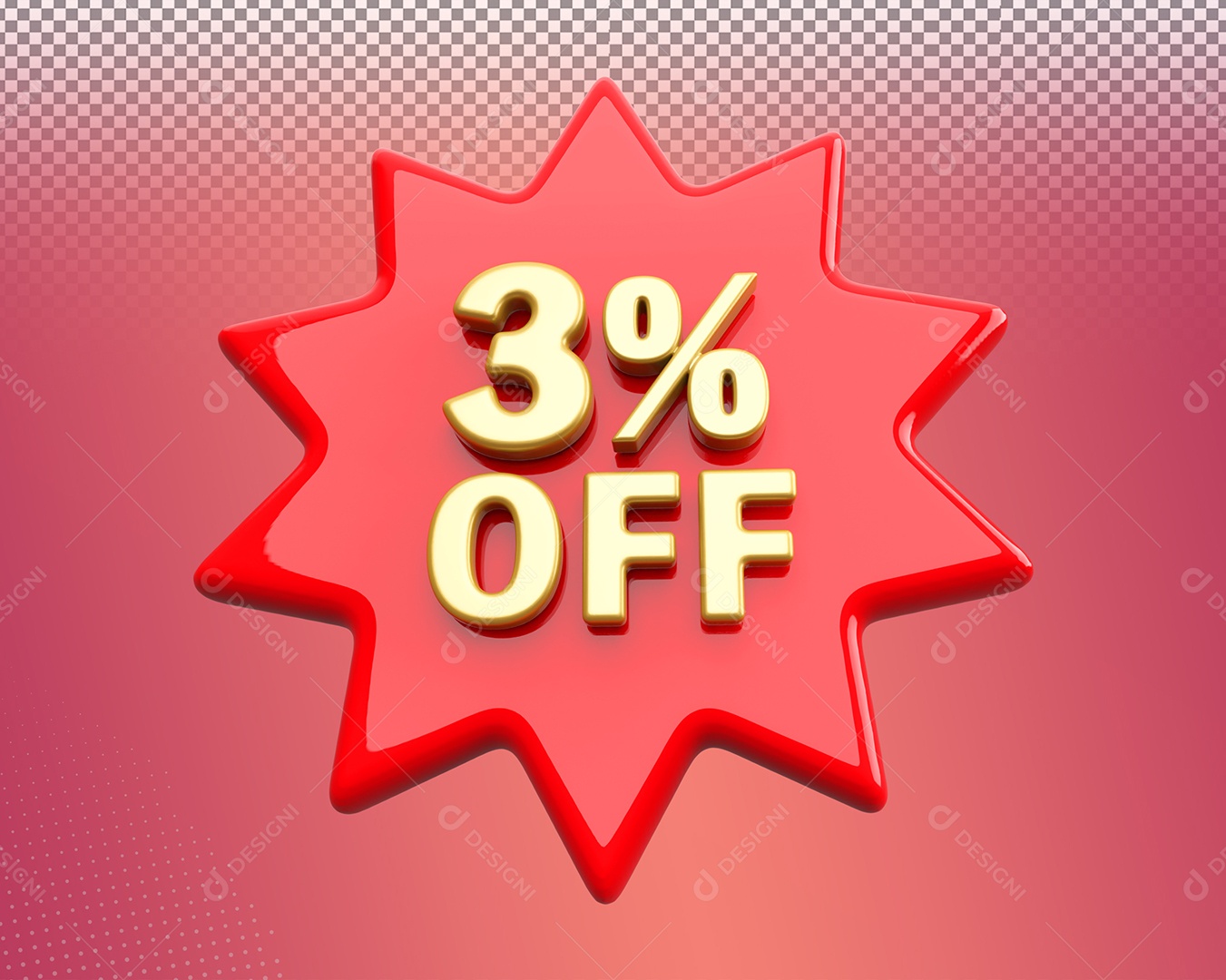 Desconto 3% Colorido Elemento 3D Para Coposição PSD