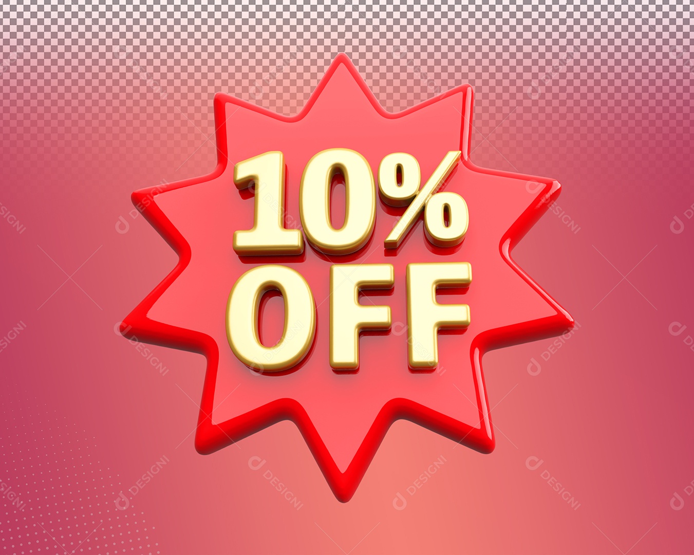 Desconto de 10% OFF Elemento 3D para Composição PSD
