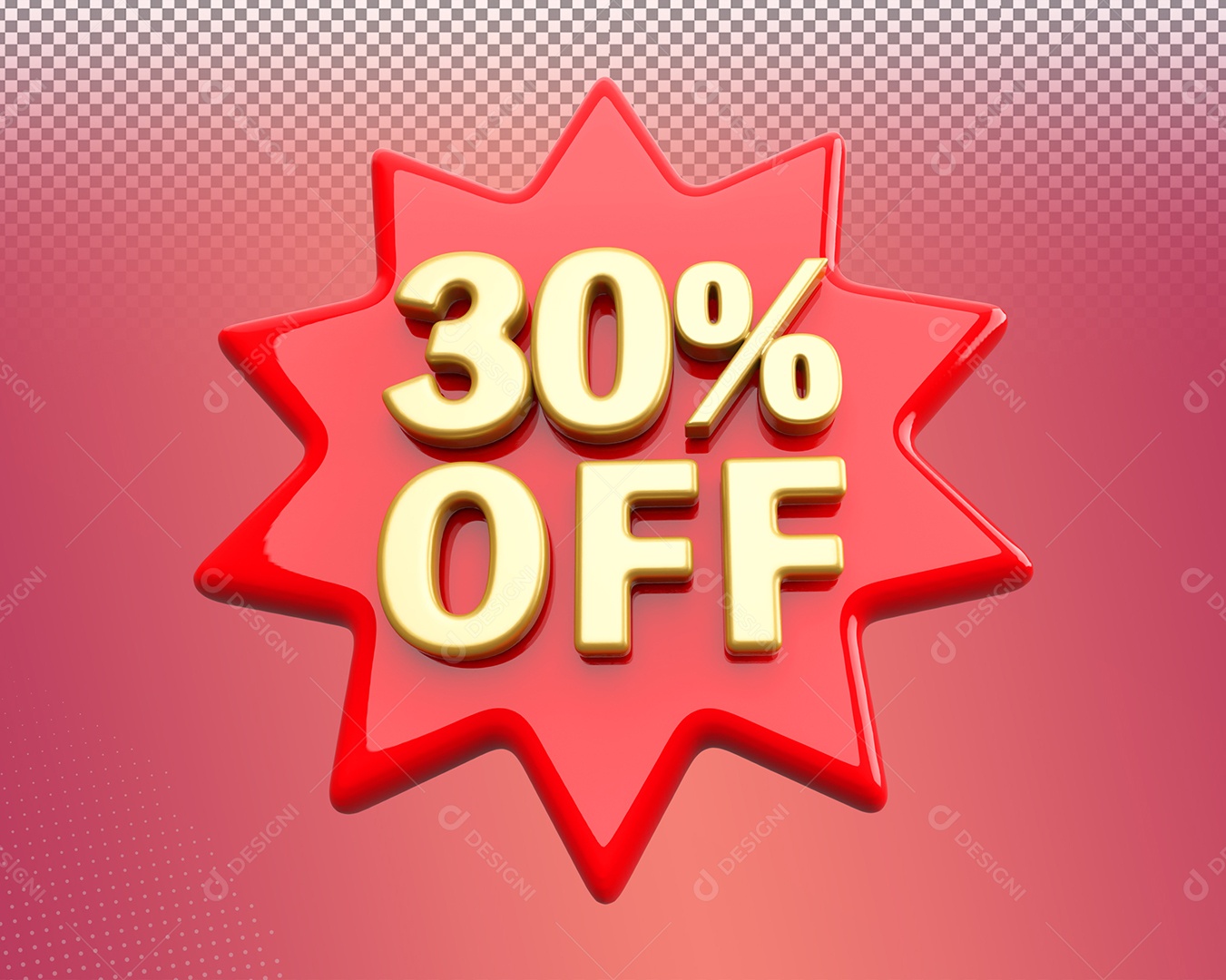 Desconto de 30% OFF Elemento 3D para Composição PSD