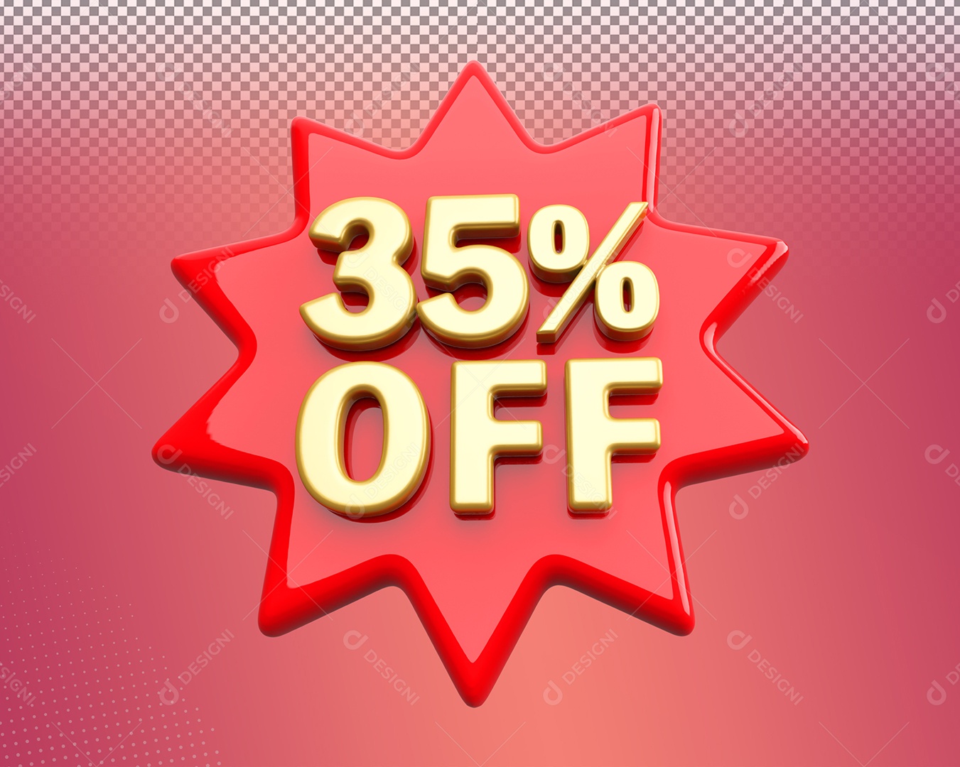 Desconto de 35% OFF Elemento 3D para Composição PSD