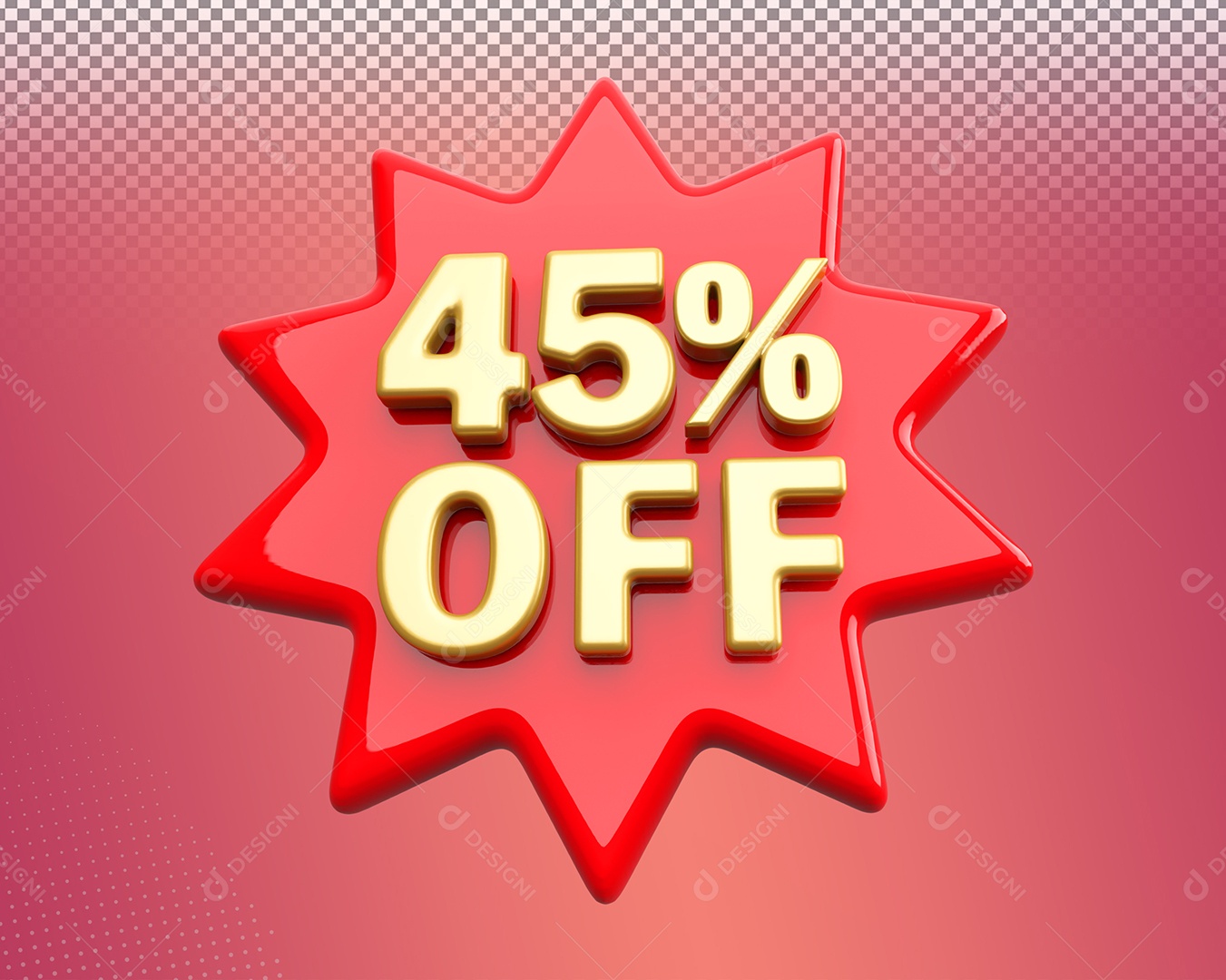 Desconto de 45% OFF Elemento 3D para Composição PSD