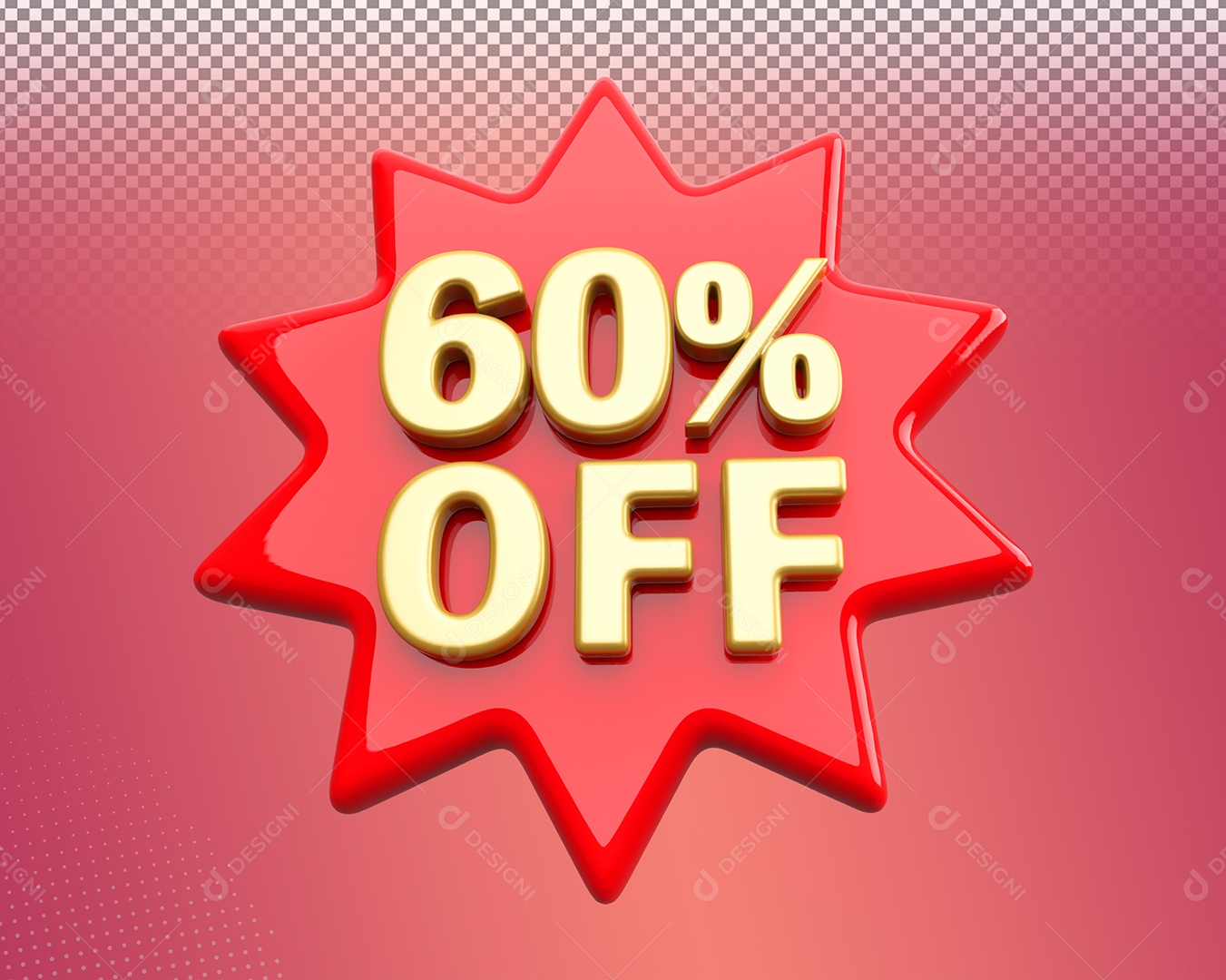 Desconto de 60% OFF Elemento 3D para Composição PSD