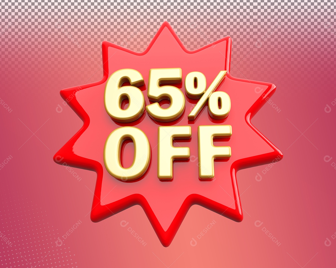 Desconto de 65% OFF Elemento 3D para Composição PSD