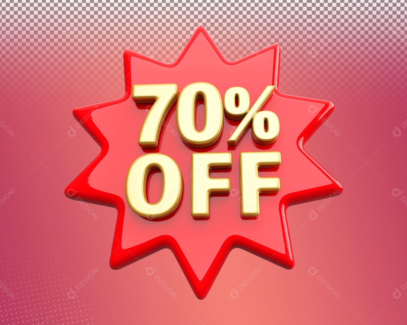 Desconto de 70% OFF Elemento 3D para Composição PSD
