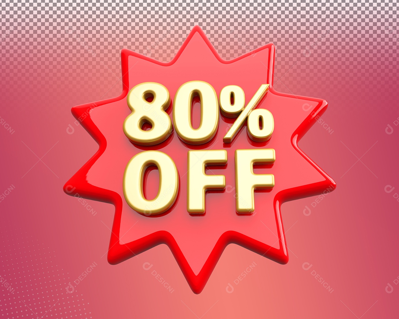 Desconto de 80% OFF Elemento 3D para Composição PSD