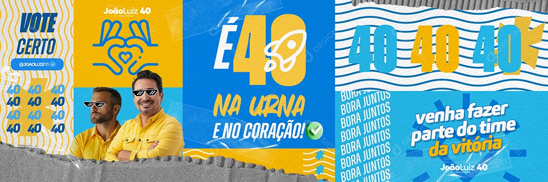 Carrossel Política É João Luiz na Urna e no Coração Social Media PSD Editável