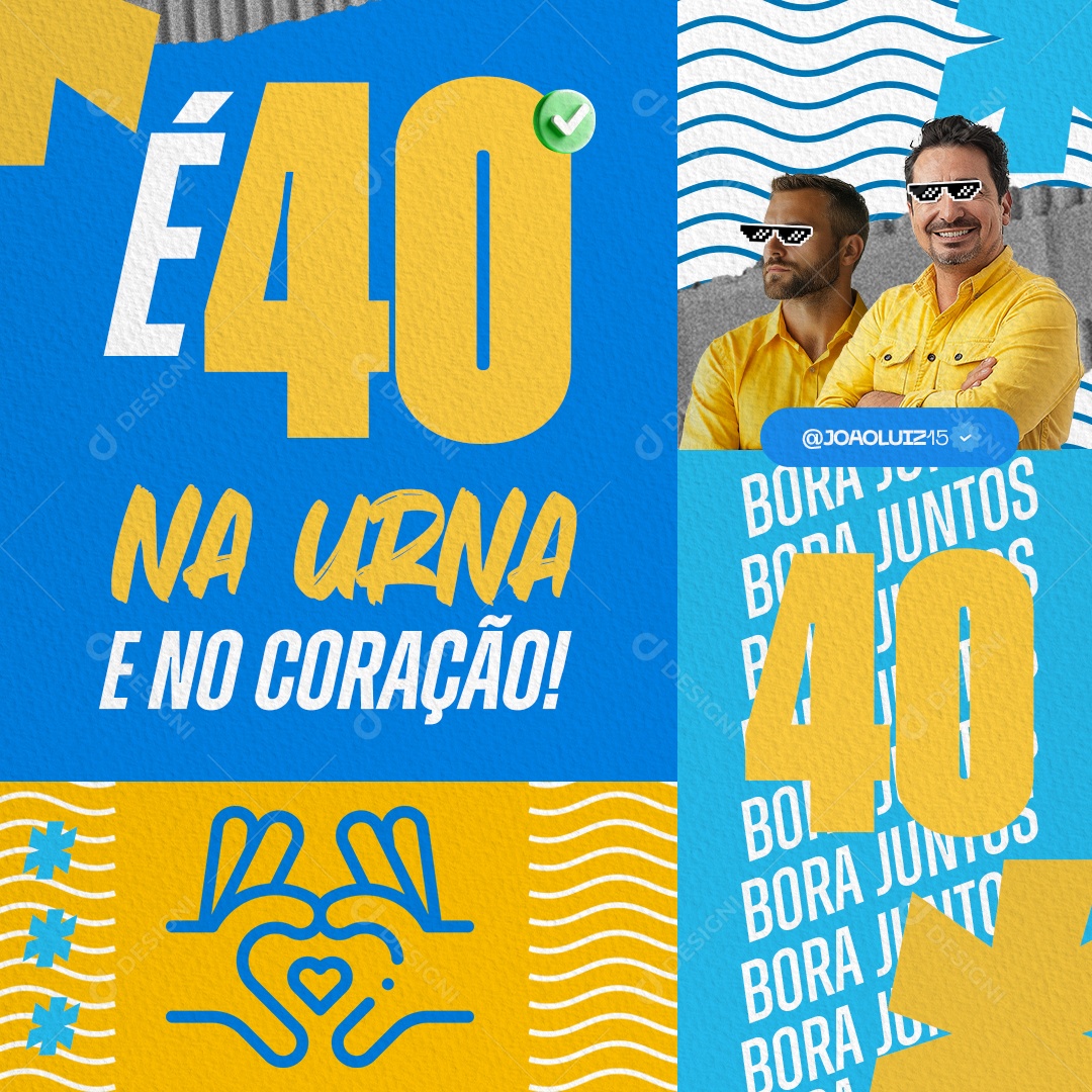 Política É João Luiz na Urna e no Coração Social Media PSD Editável