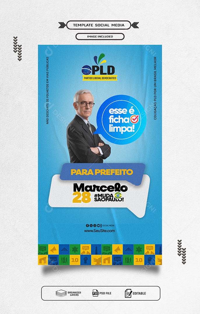 Story Política Prefeito Marcelo Esse é Ficha Limpa Social Media PSD Editável