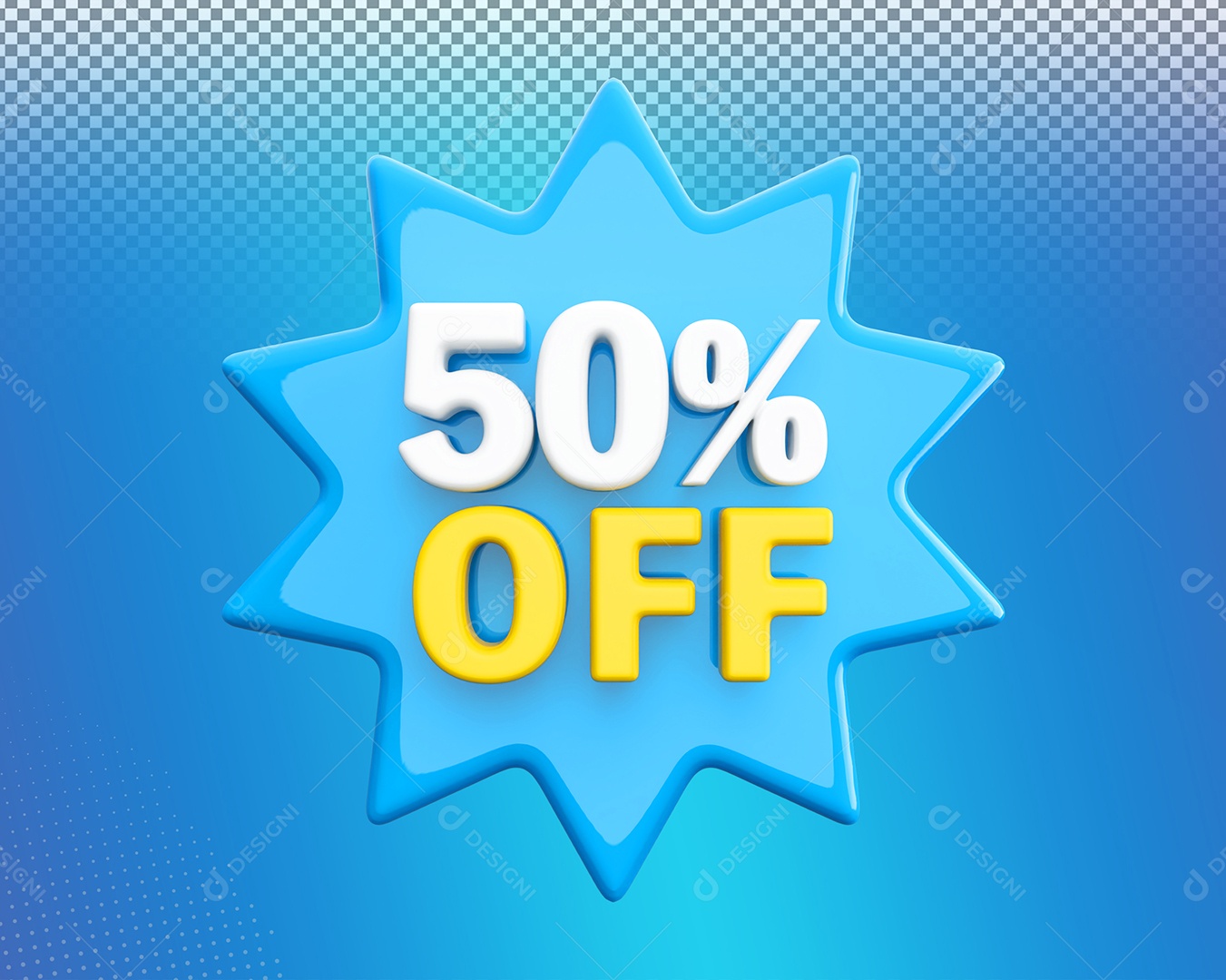 Desconto 50% Colorido Elemento 3D Para Coposição PSD