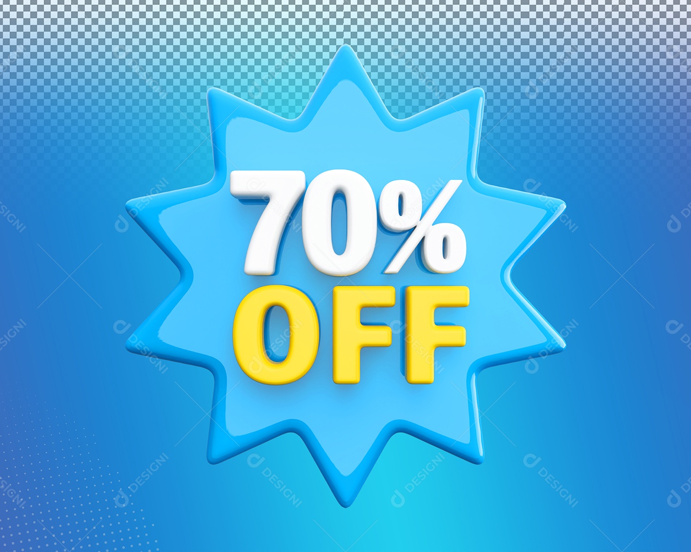 Desconto 70% Colorido Elemento 3D Para Coposição PSD