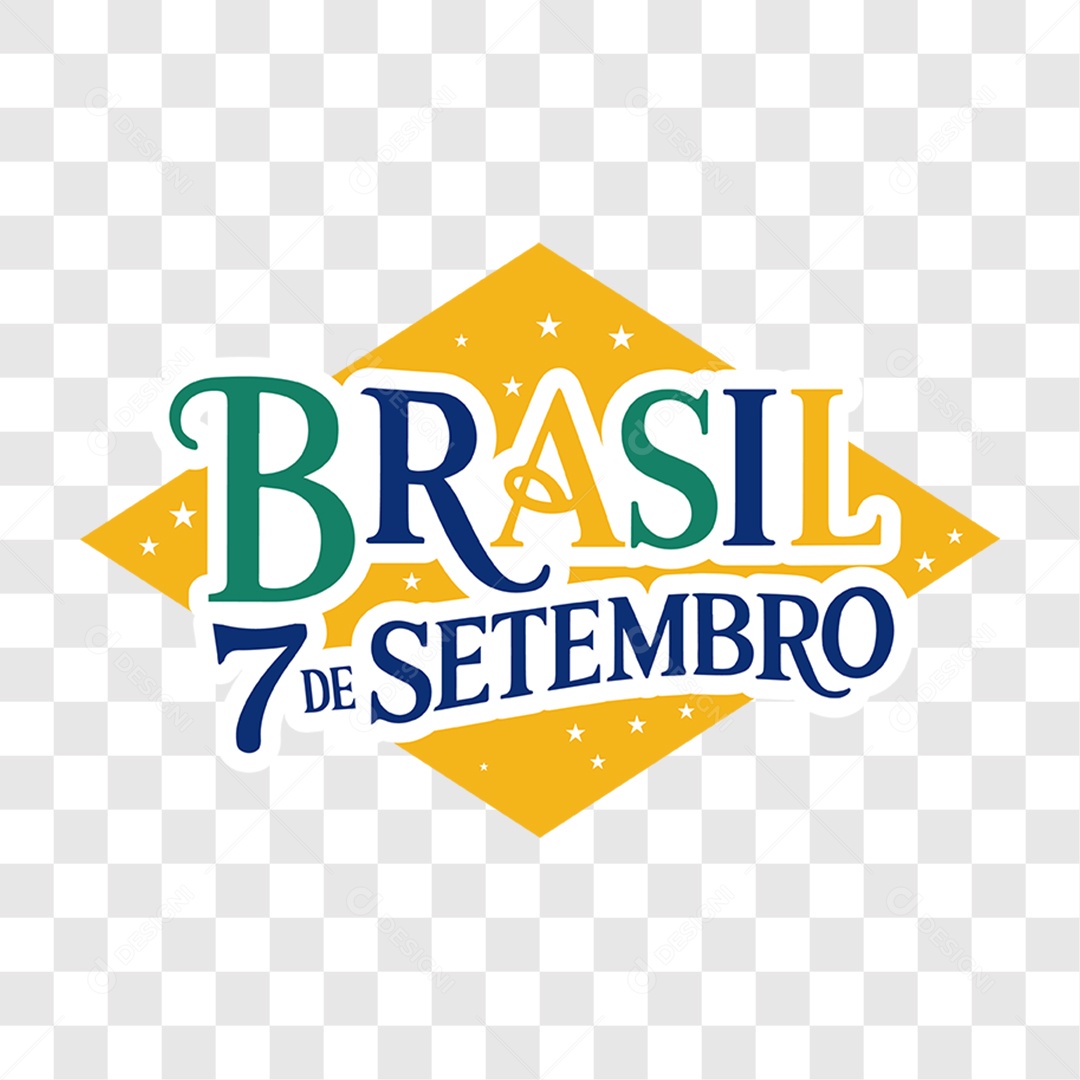 Lettering 7 de Setembro Brasil EPS + PNG