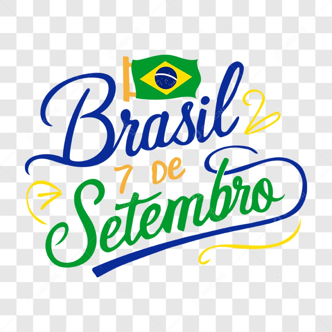 Lettering 7 de Setembro Brasil EPS + PNG