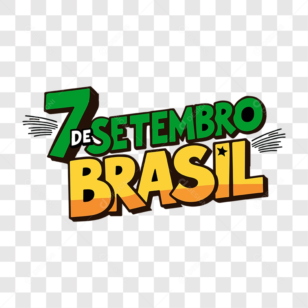 Lettering 7 de Setembro Brasil EPS + PNG