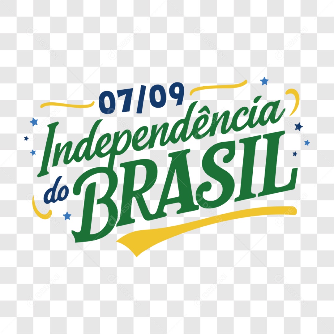 Lettering 7 de Setembro Independência do Brasil EPS + PNG