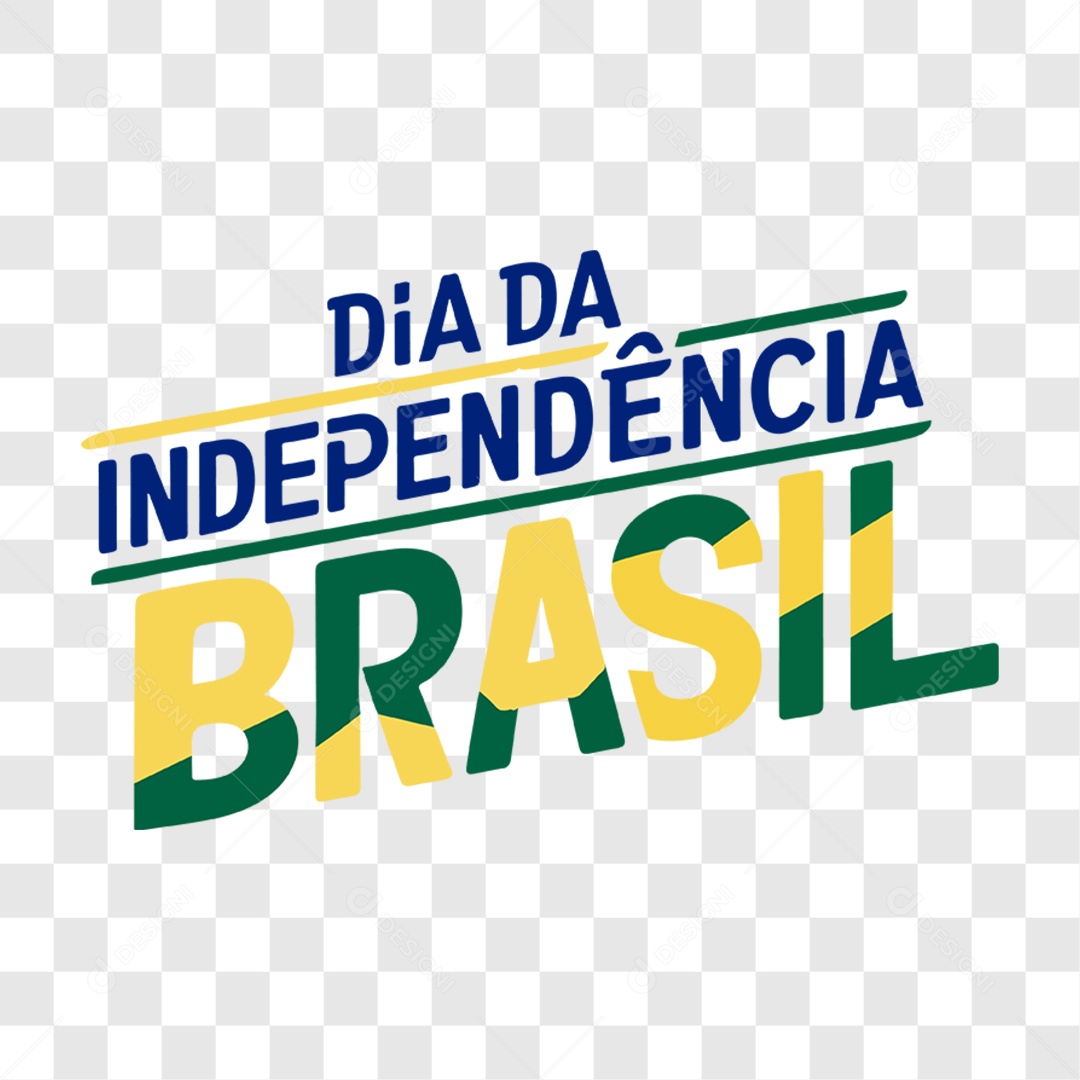 Lettering 7 de Setembro Dia da Independência do Brasil EPS + PNG