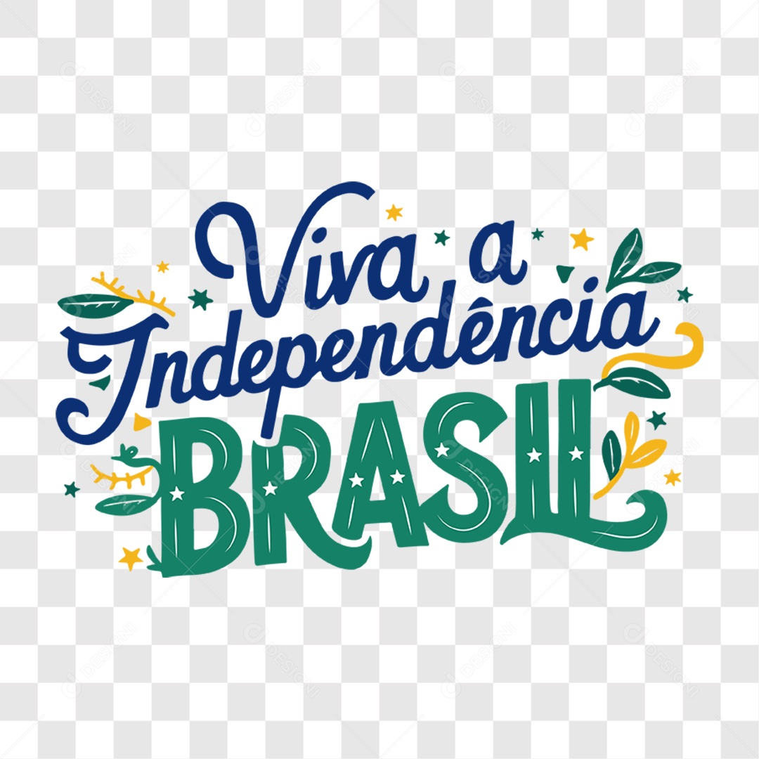 Lettering 7 de Setembro Viva a Independência do Brasil EPS + PNG