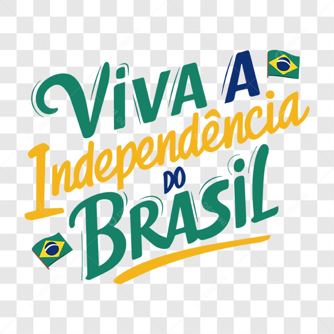 Lettering 7 de Setembro Viva a Independência do Brasil EPS + PNG