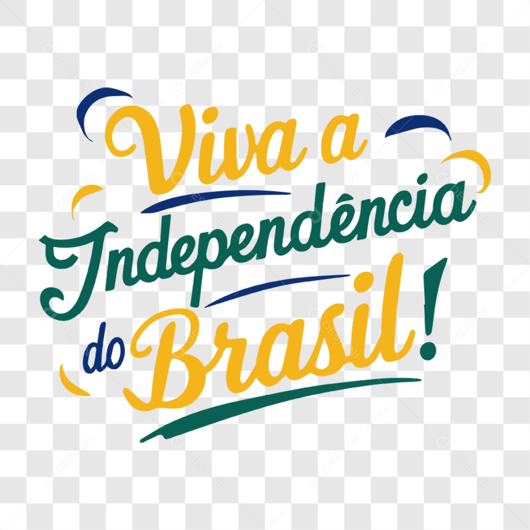 Lettering 7 de Setembro Viva a Independência do Brasil EPS + PNG