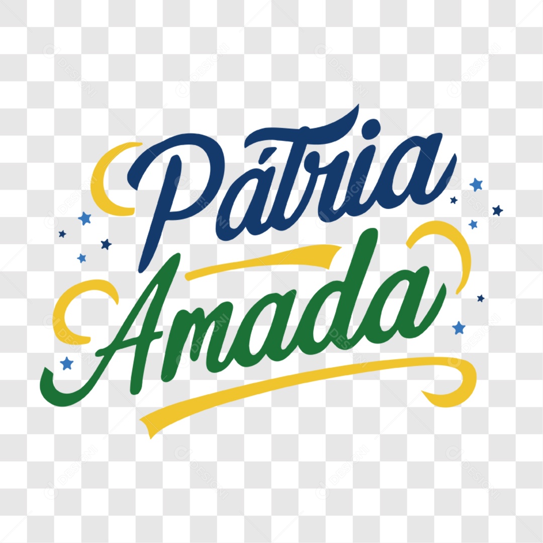Lettering 7 de Setembro Pátria Amada EPS + PNG
