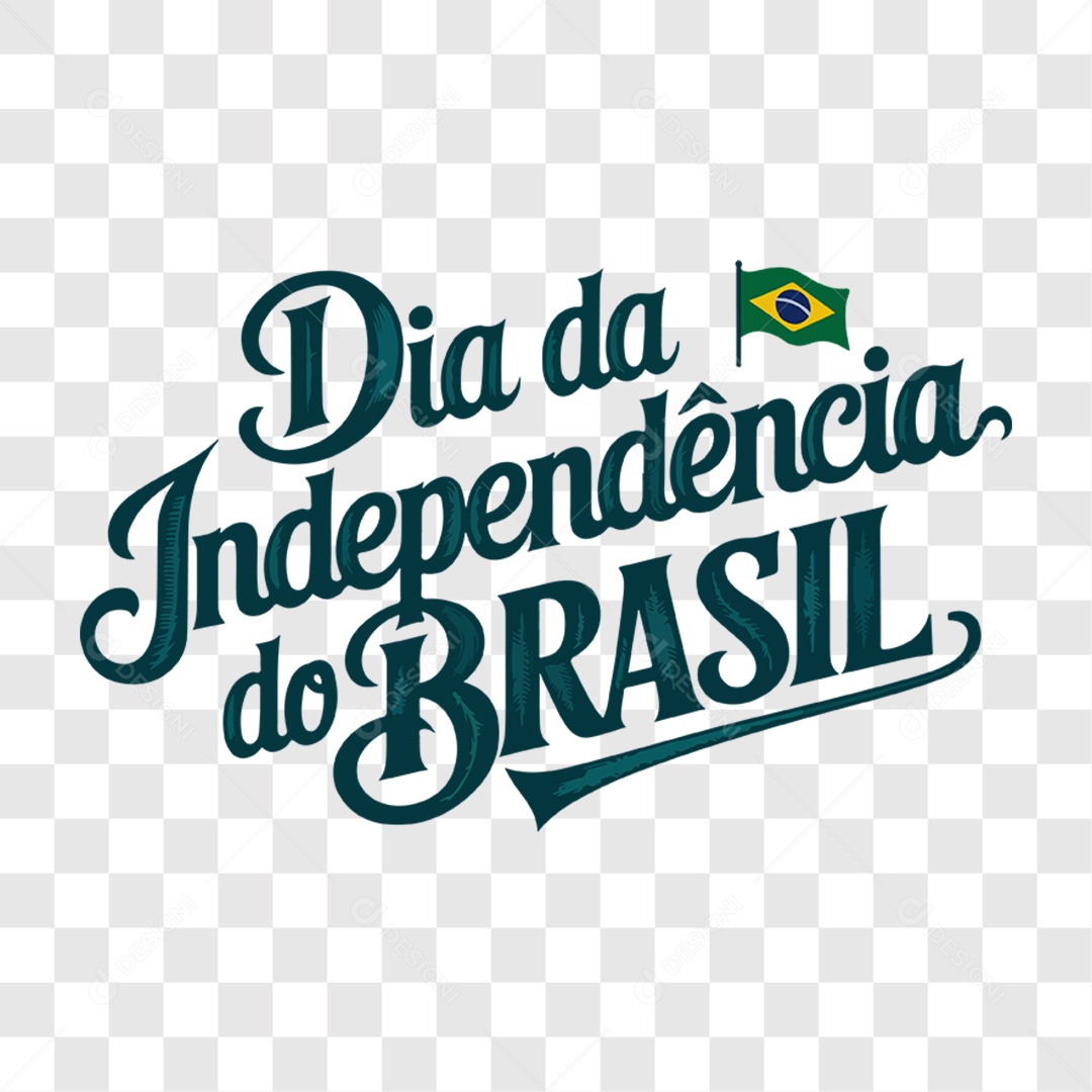 Lettering 7 de Setembro Dia da Independência do Brasil EPS + PNG