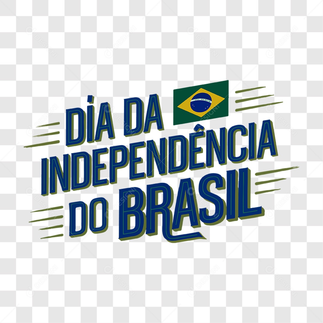 Lettering 7 de Setembro Dia da Independência do Brasil EPS + PNG