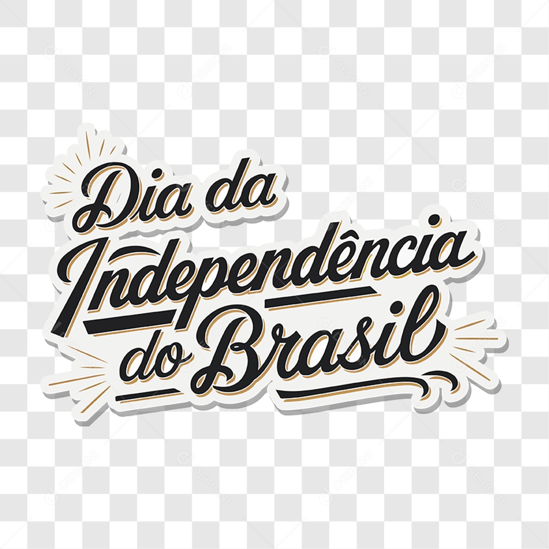 Lettering 7 de Setembro Dia da Independência do Brasil EPS + PNG