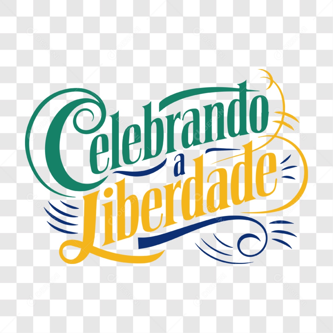 Lettering 7 de Setembro Celebrando a Liberdade EPS + PNG