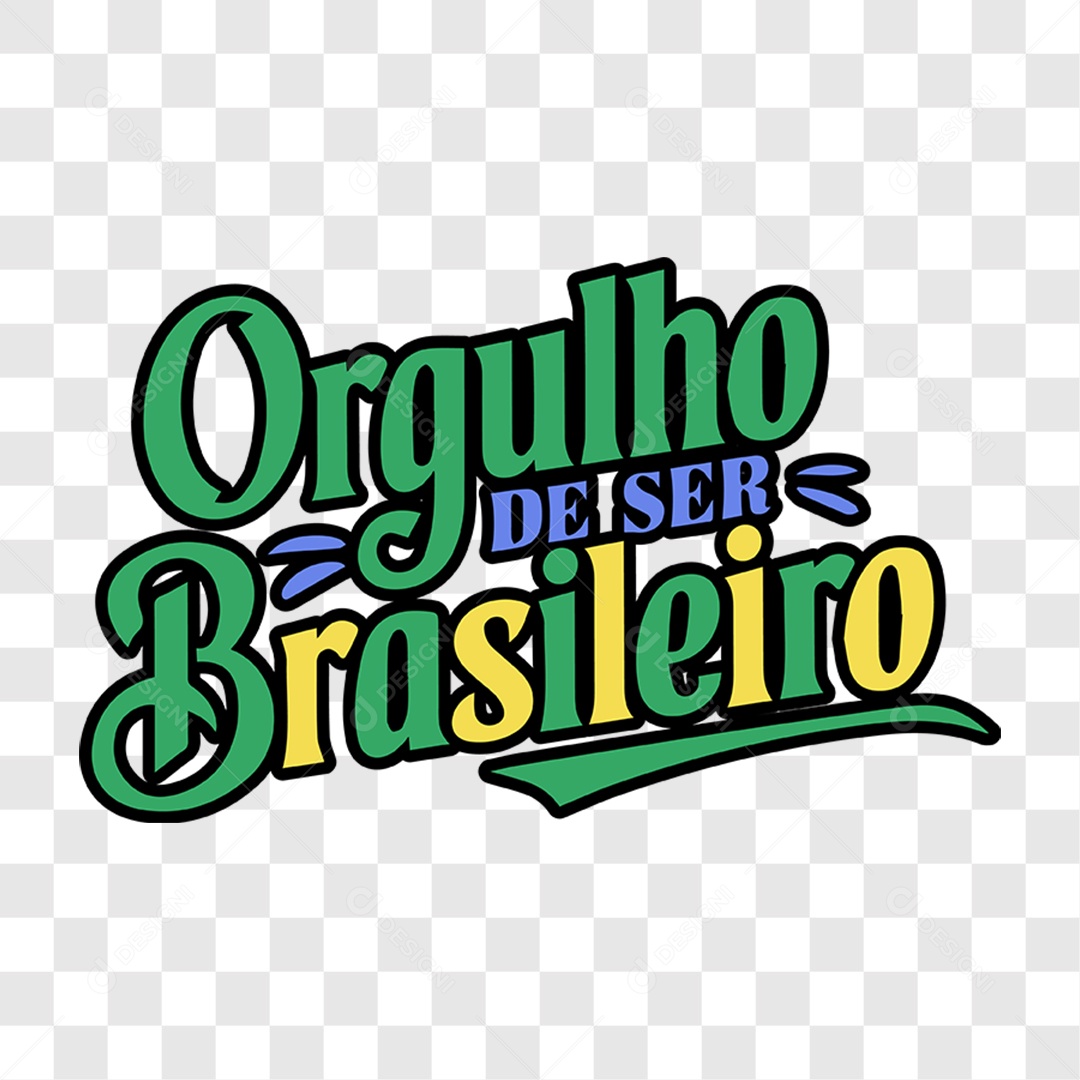 Lettering 7 de Setembro Orgulho de Ser Brasileiro EPS + PNG