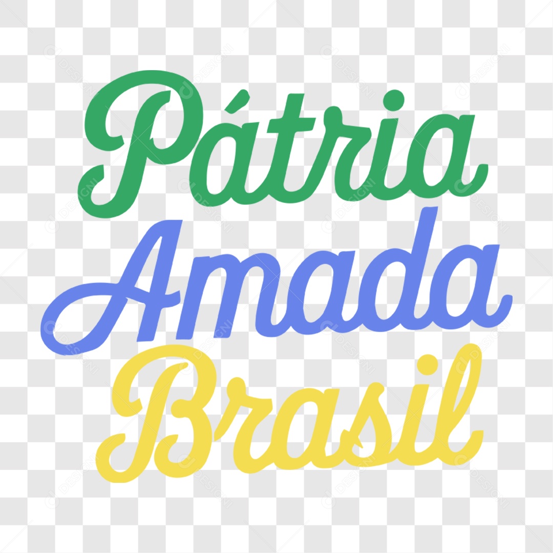 Lettering 7 de Setembro Pátria Amada Brasil EPS + PNG