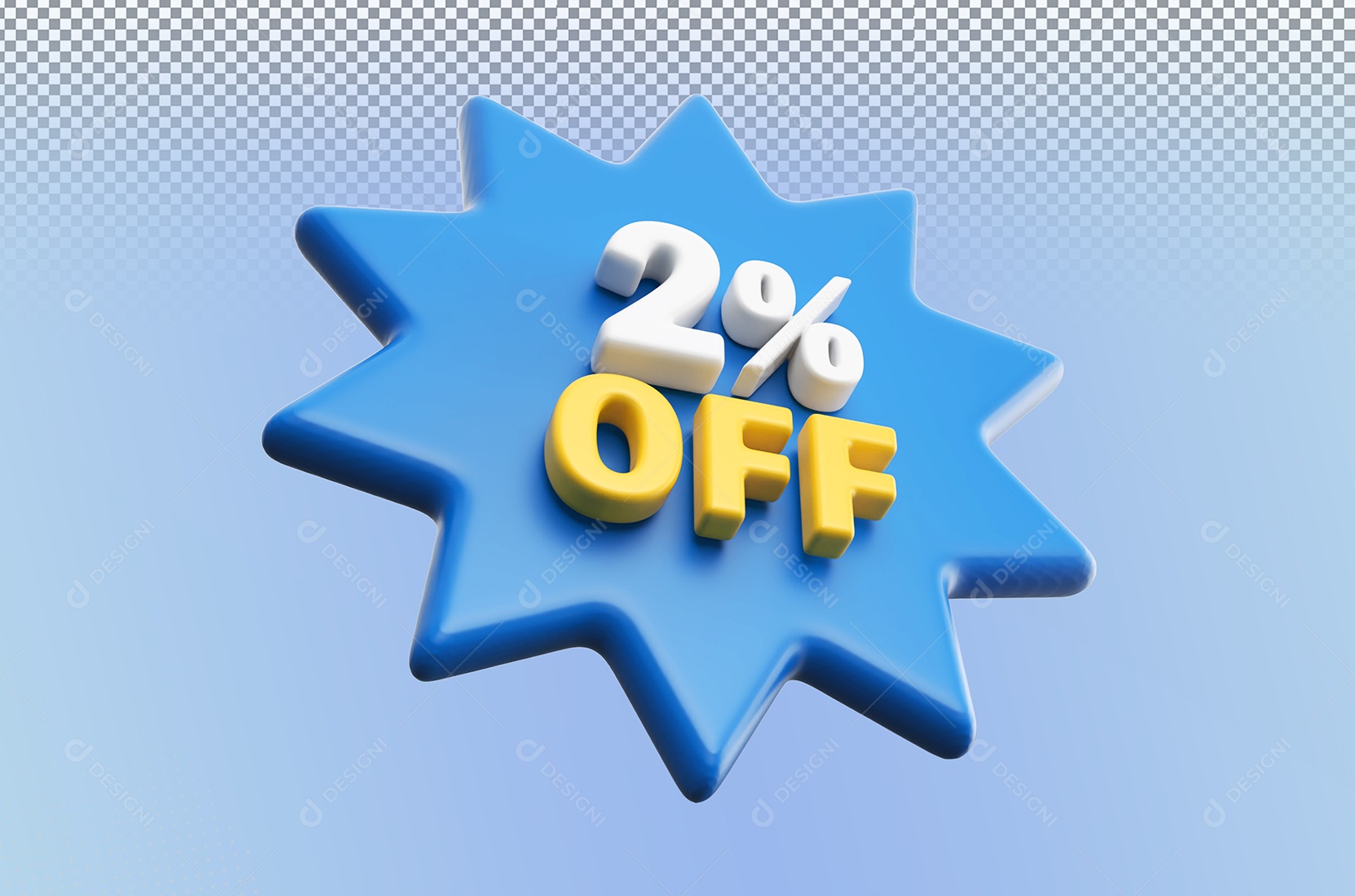 Desconto 2% Colorido Elemento 3D Para Coposição PSD