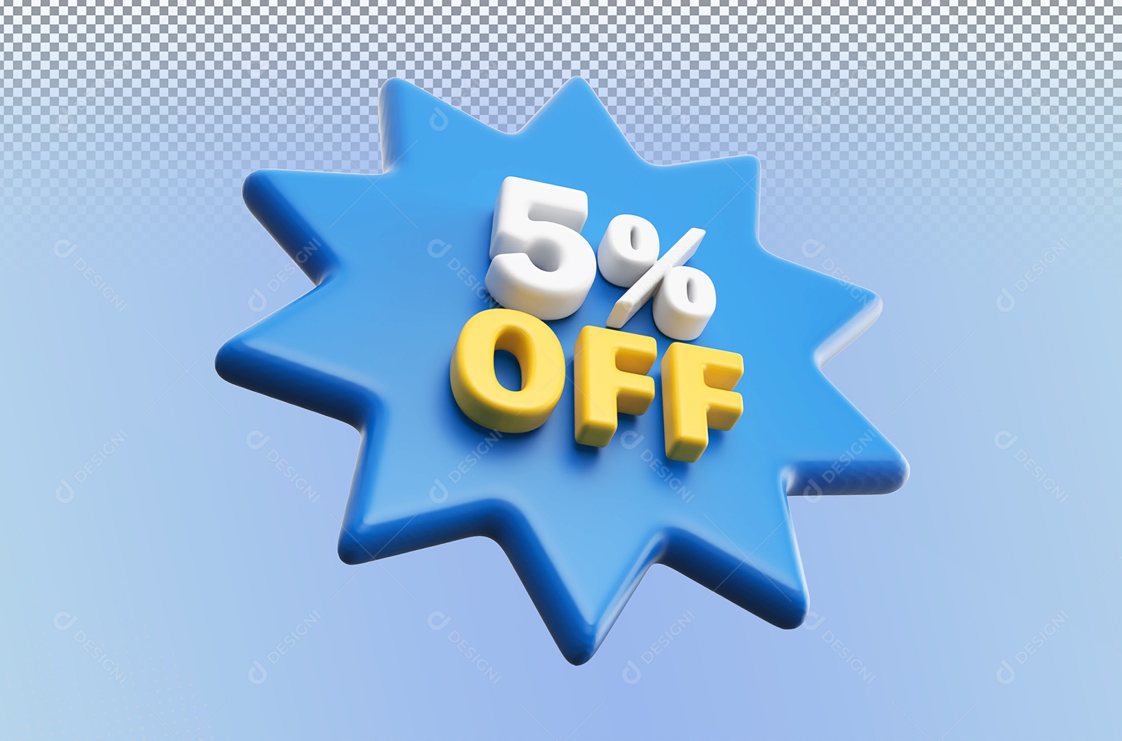 Desconto 5% Colorido Elemento 3D Para Coposição PSD