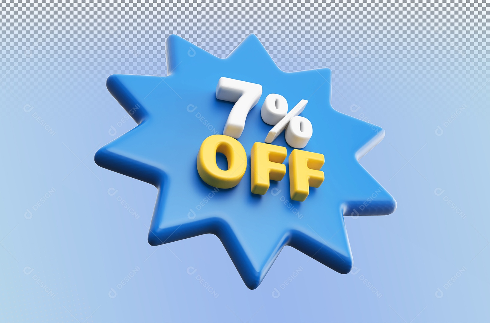 Desconto 7% Colorido Elemento 3D Para Coposição PSD