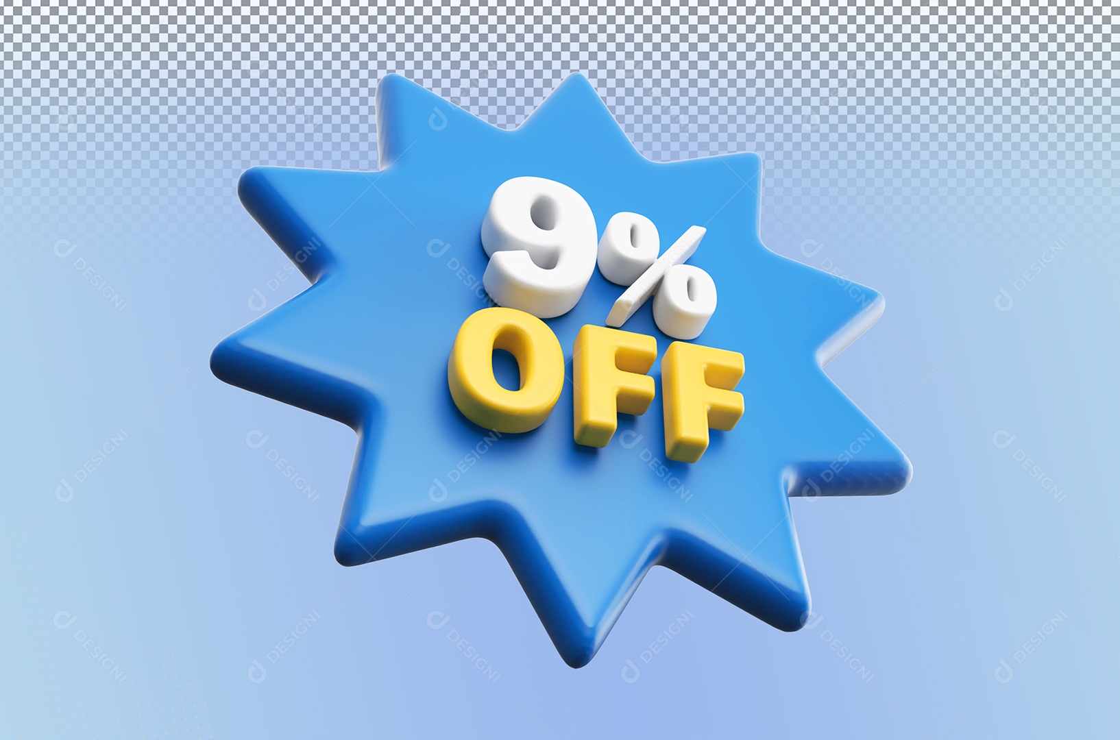 Desconto 9% Colorido Elemento 3D Para Coposição PSD