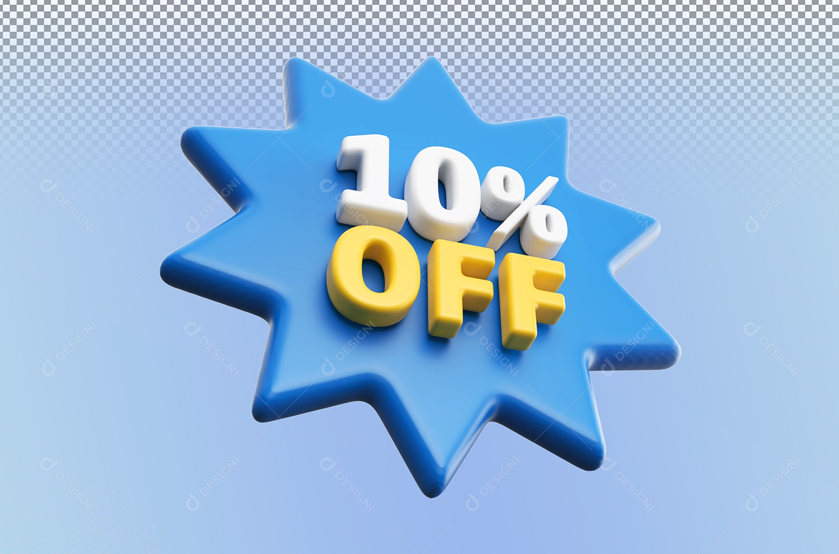 Desconto 10% Colorido Elemento 3D Para Coposição PSD