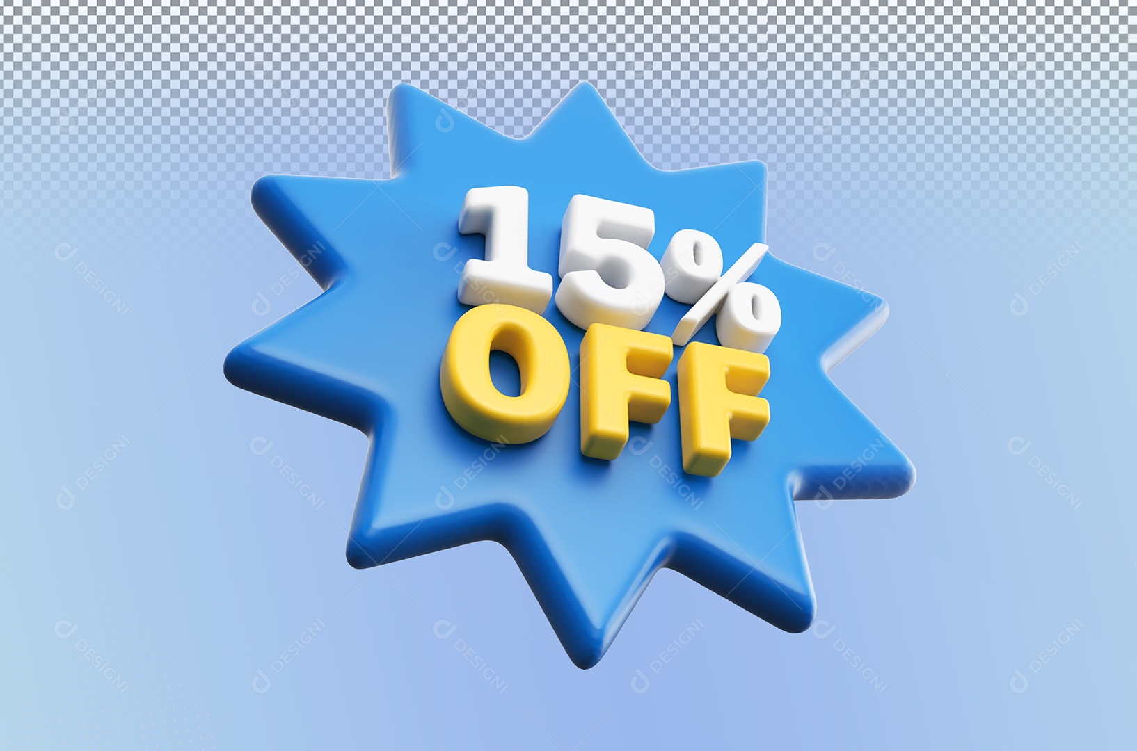 Desconto 15% Colorido Elemento 3D Para Coposição PSD